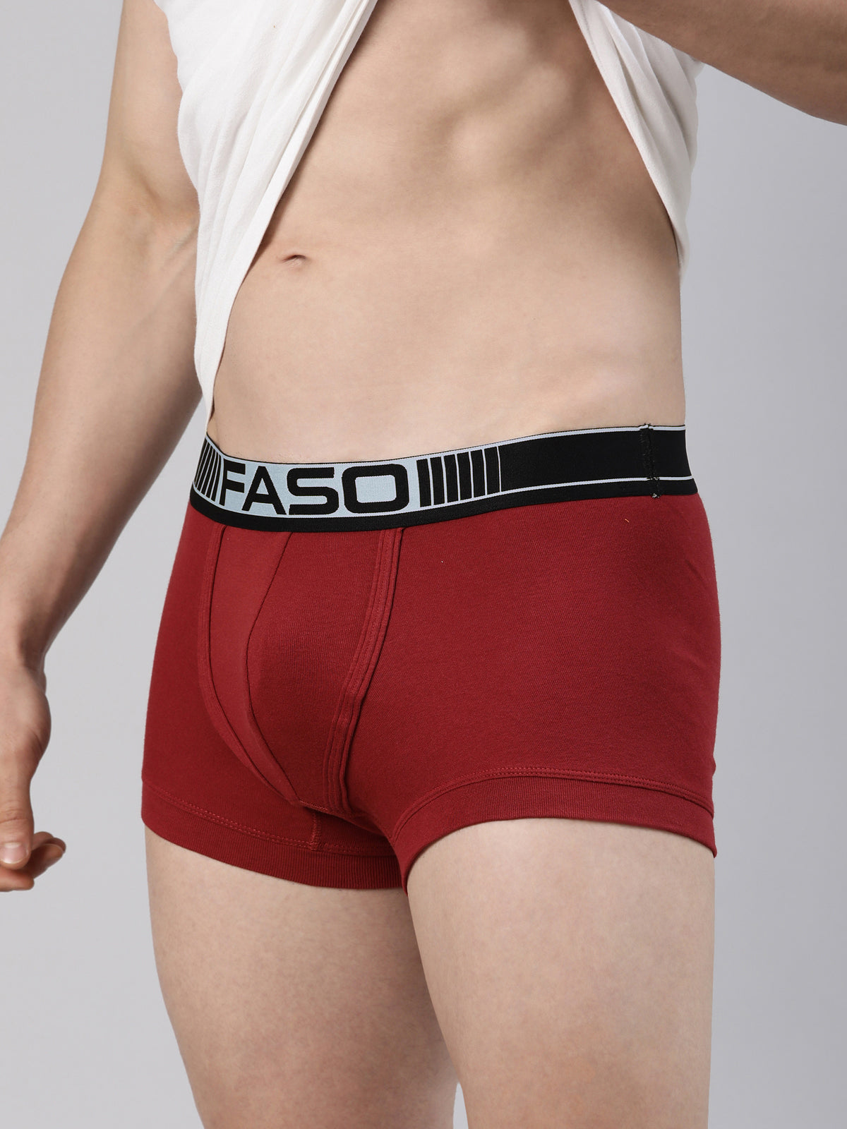 Faso Men's Cotton Neon Outer Elastic Trunk (Pack of 2)