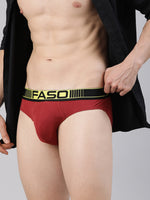 Faso Men's Cotton Neon Outer Elastic Brief (Pack of 2)