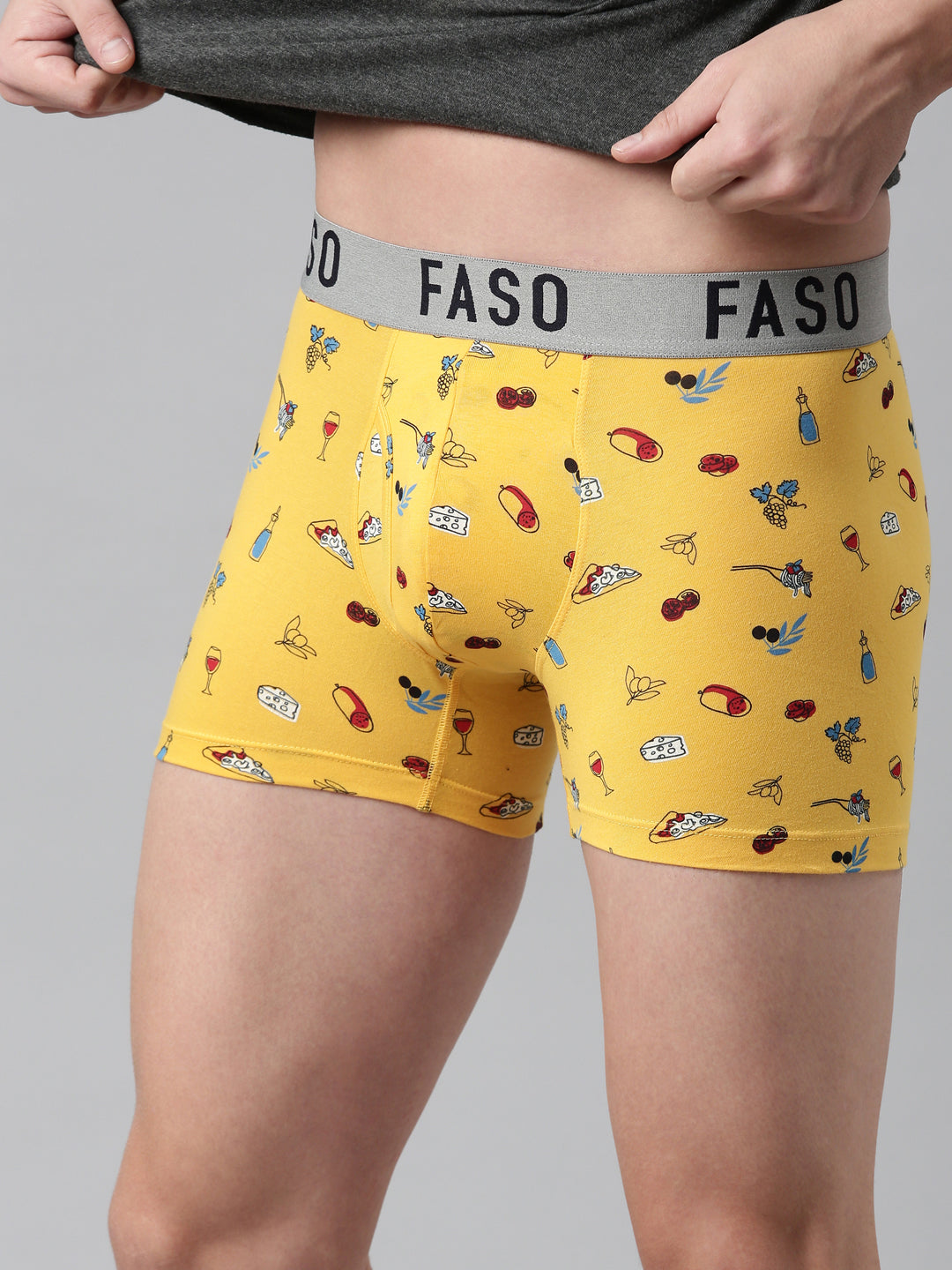 Faso Men's Cotton Printed Trunk