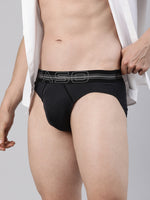 Faso Men's Cotton Contrast Rib Piping Brief (Pack of 2)