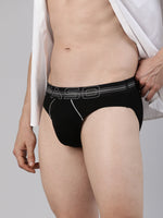 Faso Men's Cotton Contrast Rib Piping Brief (Pack of 2)