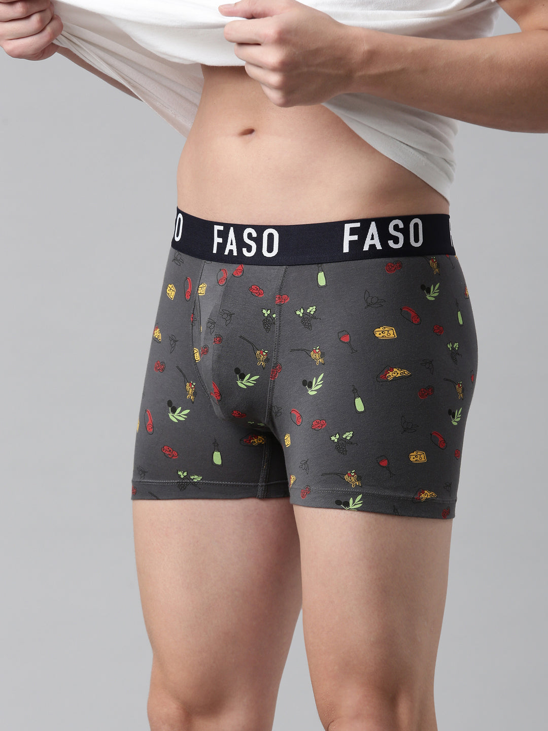 Faso Men's Cotton Printed Trunk