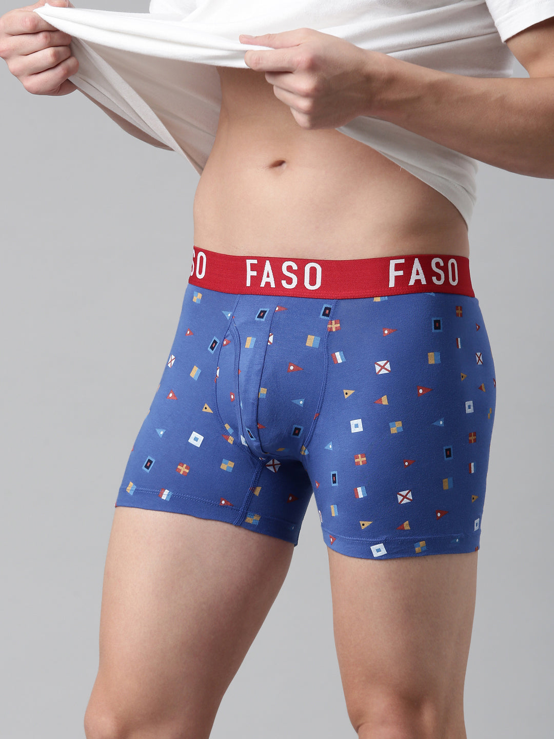 Faso Men's Cotton Printed Trunk
