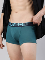 Faso Men's Cotton Neon Outer Elastic Trunk (Pack of 2)