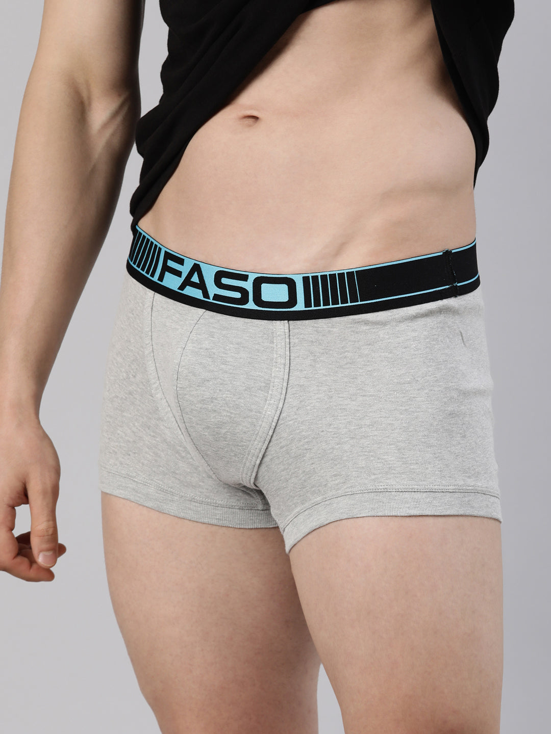 Faso Men's Cotton Neon Outer Elastic Trunk (Pack of 2)