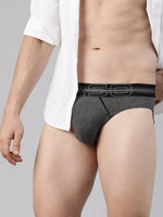 Faso Men's Cotton Contrast Rib Piping Brief (Pack of 2)