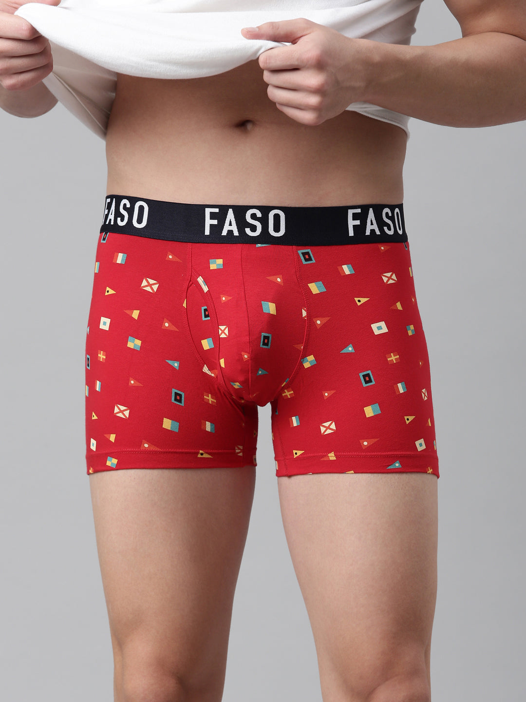 Faso Men's Cotton Printed Trunk