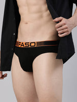 Faso Men's Cotton Neon Outer Elastic Brief (Pack of 2)