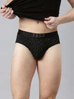 Faso Men's Cotton Outer Elastic All Over Print Brief
