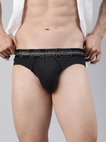 Faso Men's Cotton Contrast Rib Piping Brief (Pack of 2)
