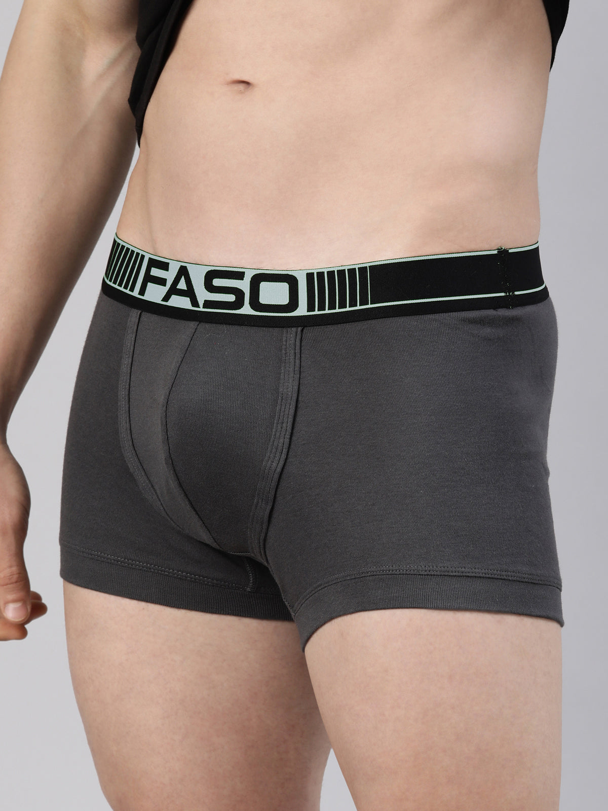 Faso Men's Cotton Neon Outer Elastic Trunk (Pack of 2)