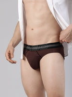 Faso Men's Cotton Contrast Rib Piping Brief (Pack of 2)
