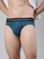Faso Men's Cotton Contrast Rib Piping Brief (Pack of 2)