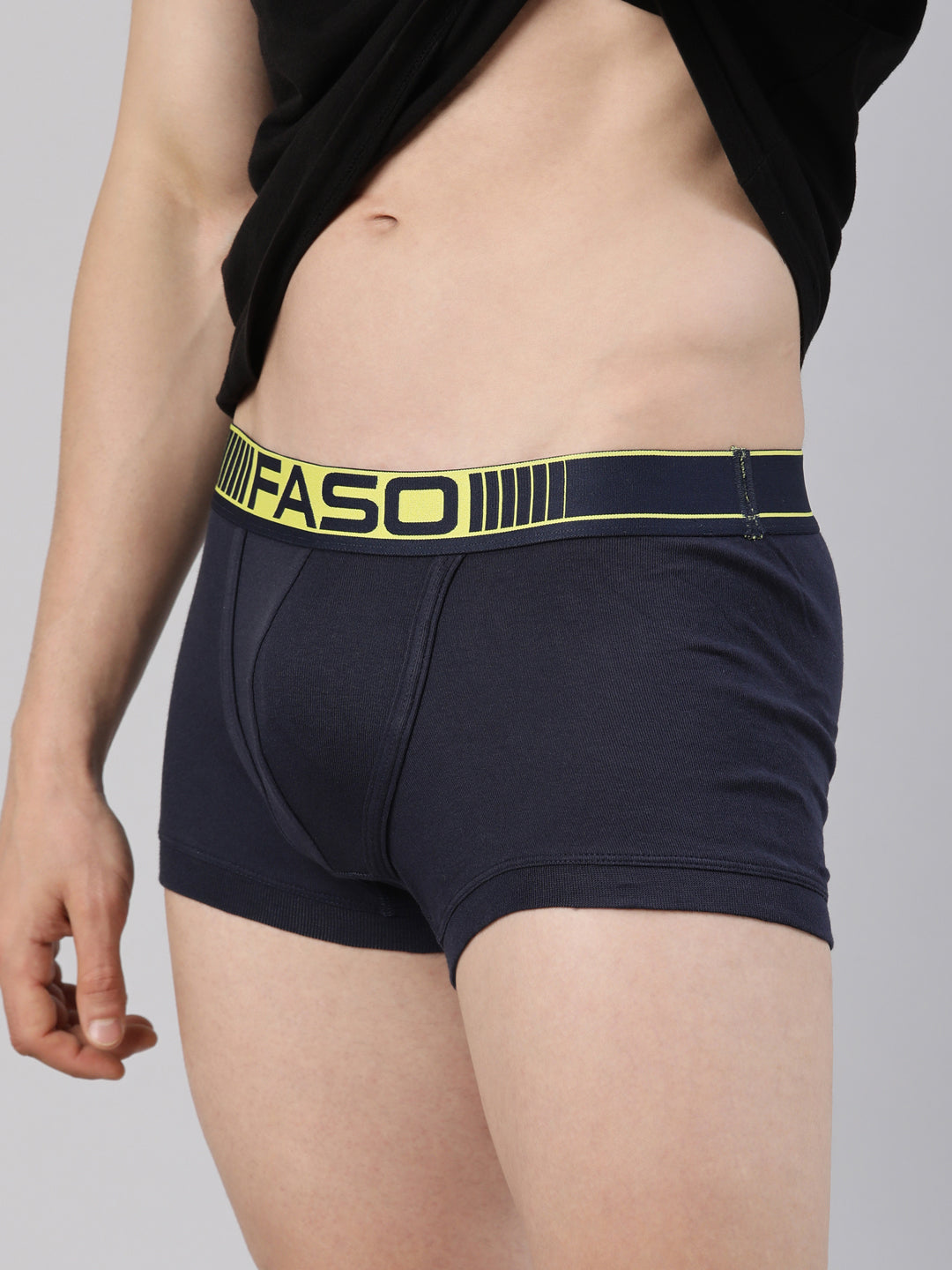 Faso Men's Cotton Neon Outer Elastic Trunk (Pack of 2)