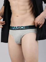 Faso Men's Cotton Neon Outer Elastic Brief (Pack of 2)