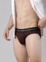 Faso Men's Cotton Contrast Rib Piping Brief (Pack of 2)