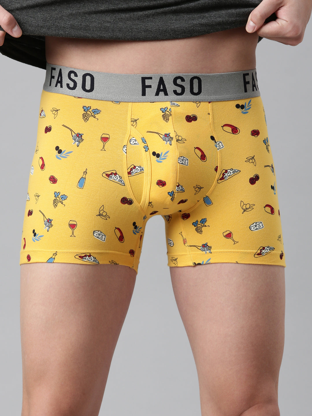 Faso Men's Cotton Printed Trunk