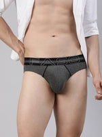 Faso Men's Cotton Contrast Rib Piping Brief (Pack of 2)