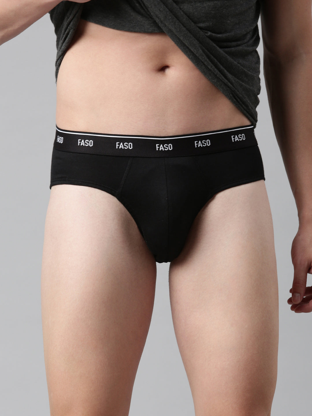 Faso Men's Cotton Outer Elastic Brief (Pack of 2)