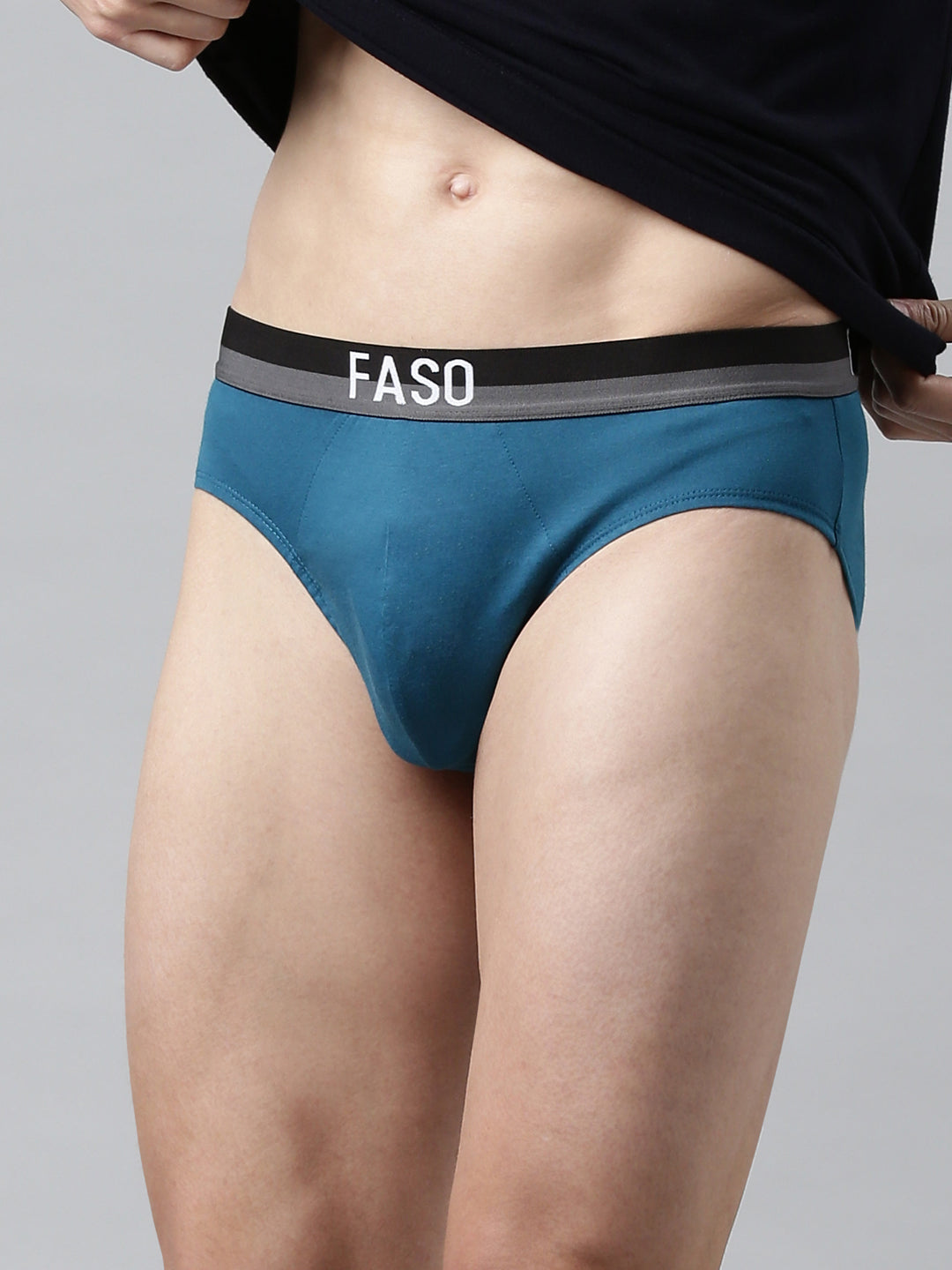 Faso Men's Cotton Outer Elastic Brief(Pack of 2)