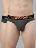 Faso Men's Cotton Neon Outer Elastic Brief (Pack of 2)