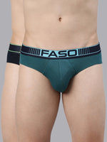 Faso Men's Cotton Neon Outer Elastic Brief (Pack of 2)