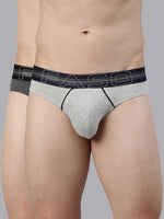 Faso Men's Cotton Contrast Rib Piping Brief (Pack of 2)