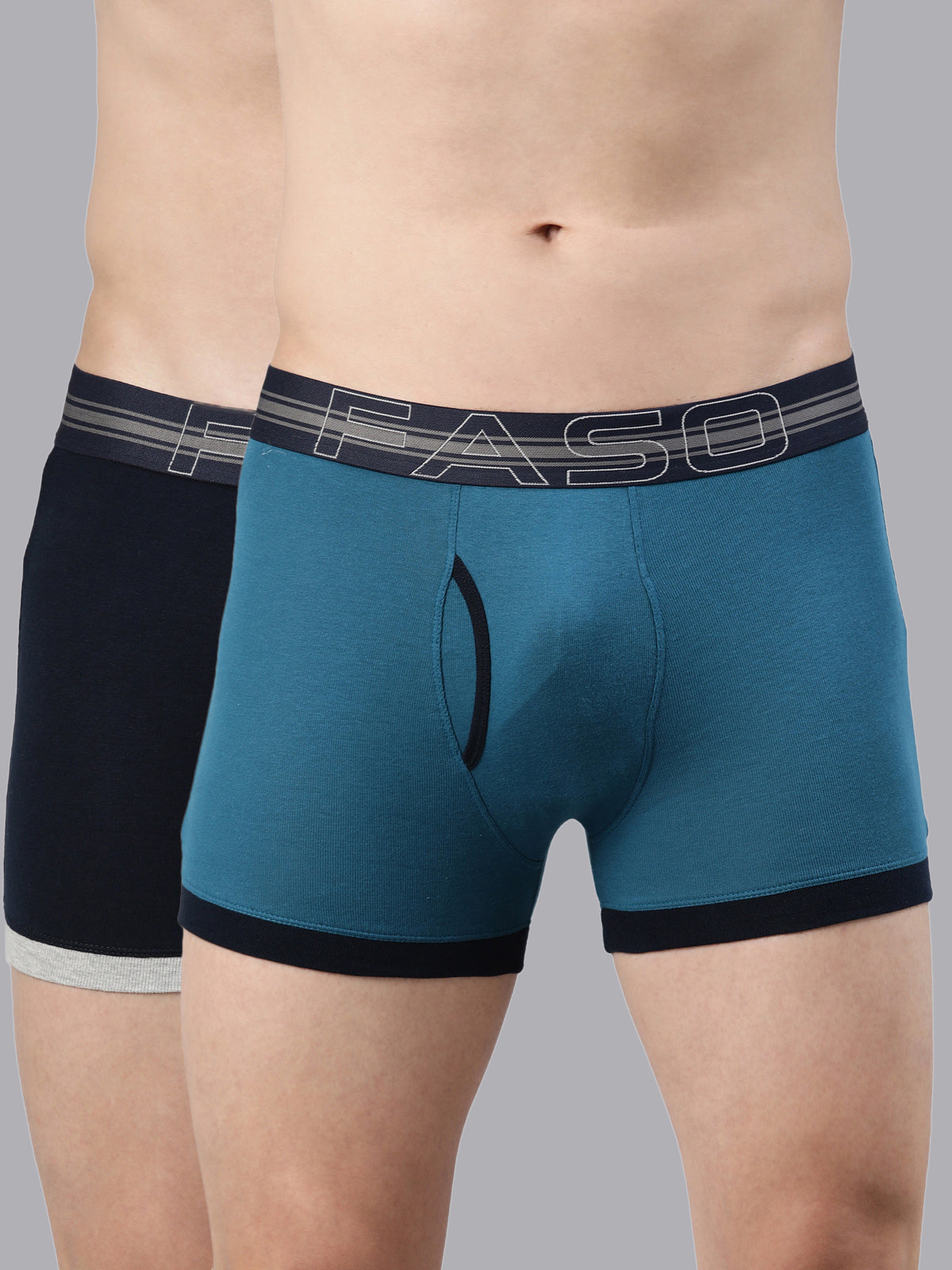 Faso Men's Cotton Contrast Binding Trunk (Pack of 2)