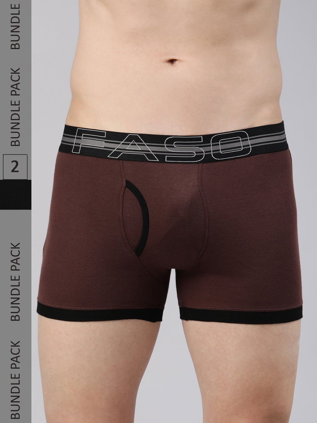 Faso Men's Cotton Contrast Binding Trunk (Pack of 2)