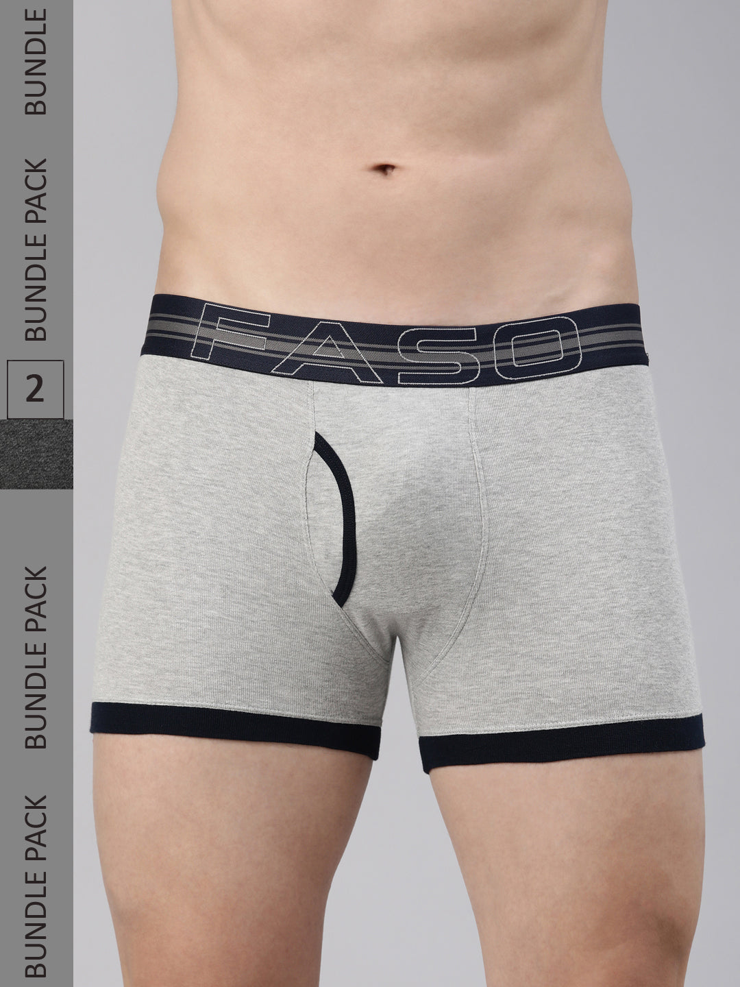 Faso Men's Cotton Contrast Binding Trunk (Pack of 2)