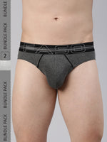 Faso Men's Cotton Contrast Rib Piping Brief (Pack of 2)