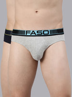 Faso Men's Cotton Neon Outer Elastic Brief (Pack of 2)