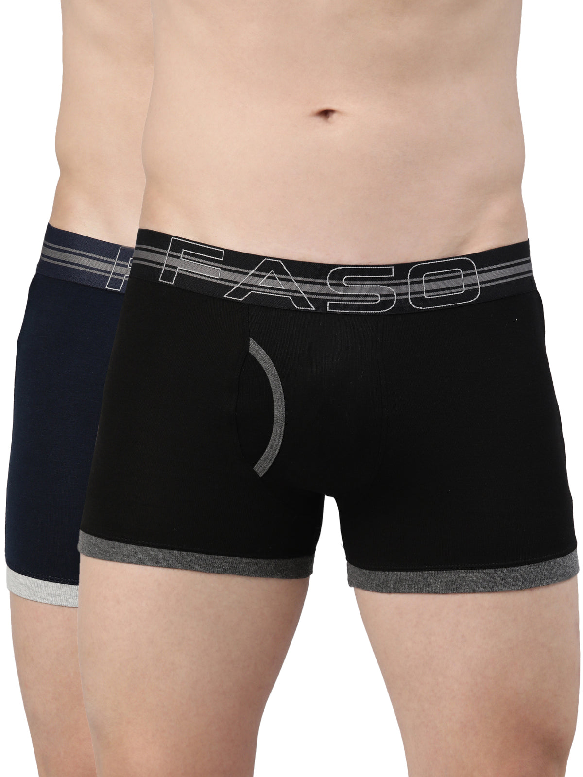 Faso Men's Cotton Contrast Binding Trunk (Pack of 2)