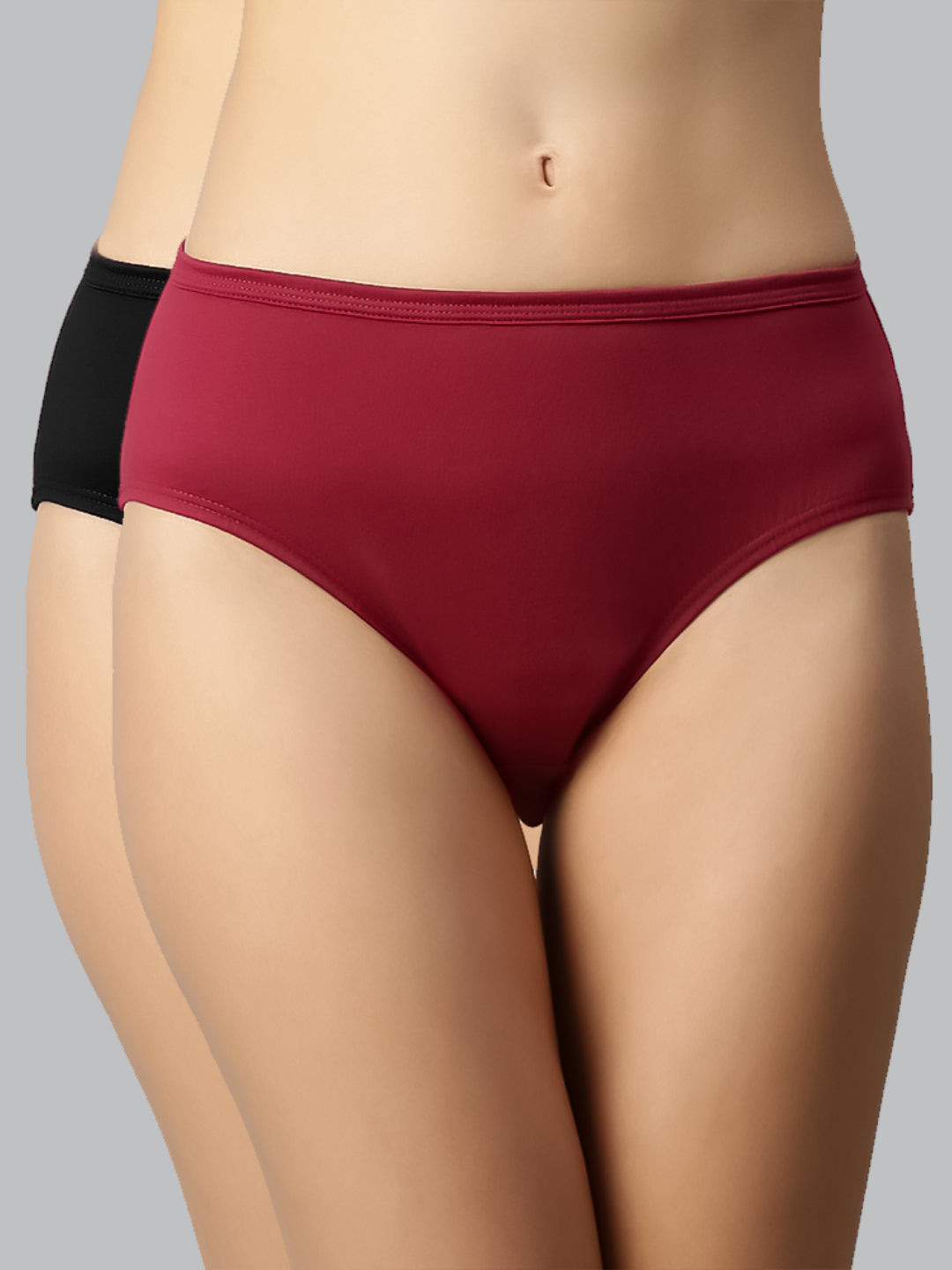 Faso Women's Cotton Inner Elastic Hipster (Pack of 2)