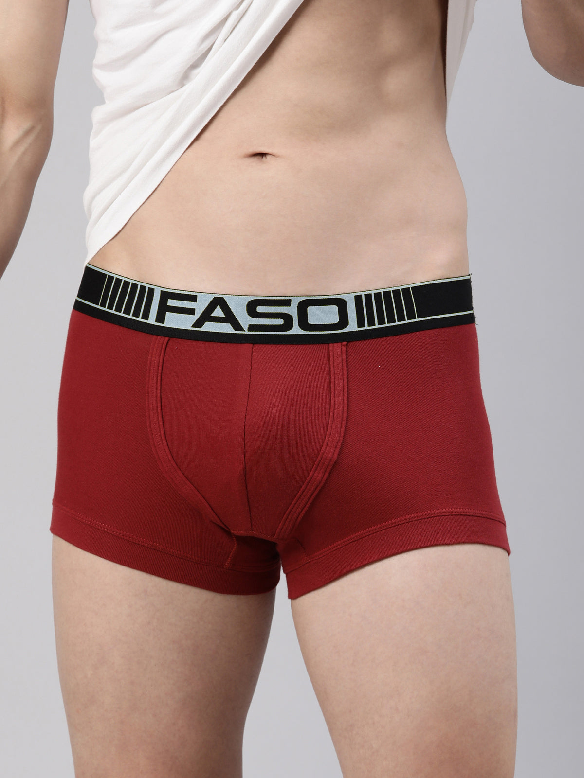 Faso Men's Cotton Neon Outer Elastic Trunk (Pack of 2)