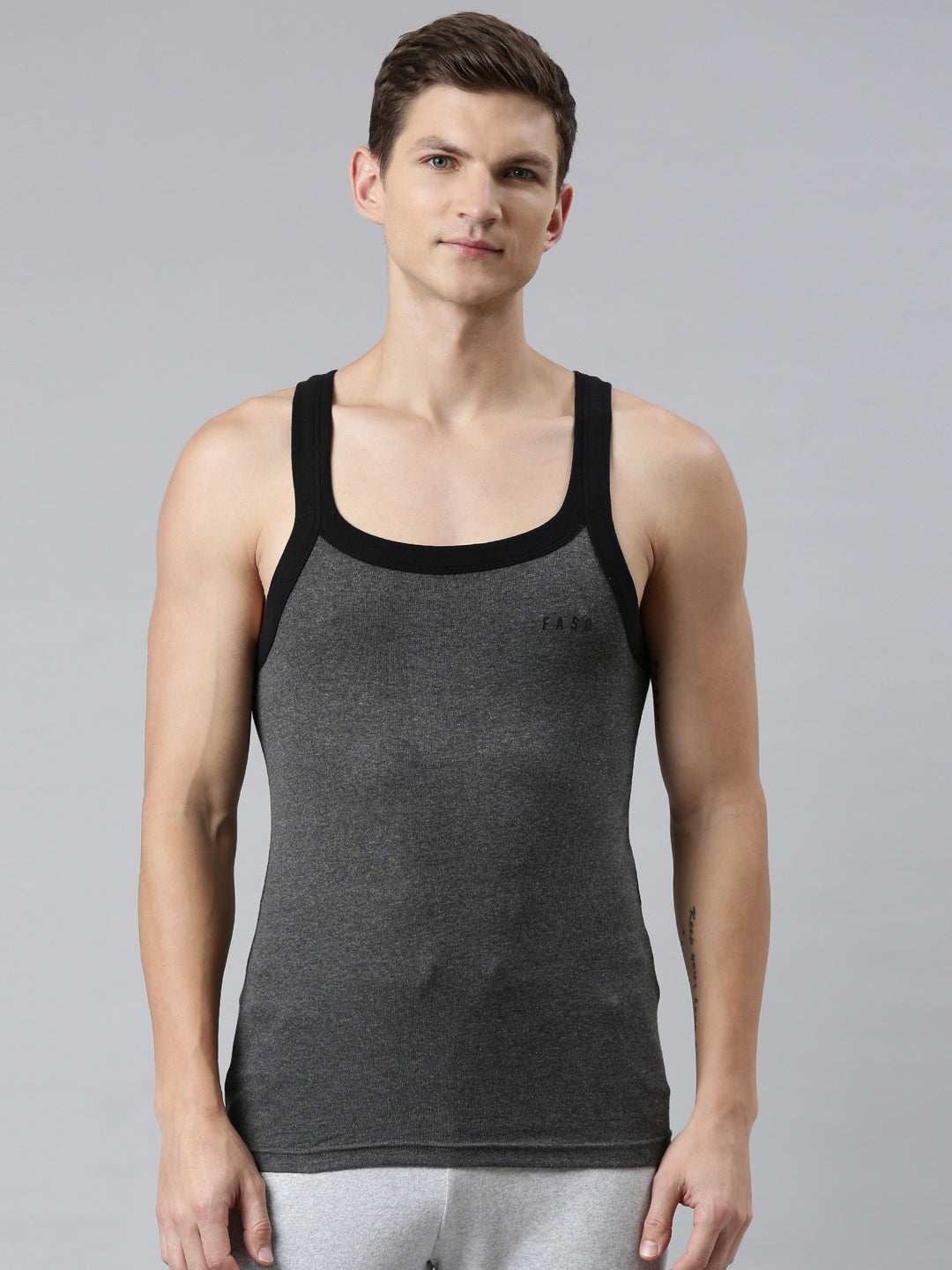 Faso Men's Premium Cotton Color Vest