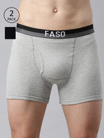 Faso Men's Cotton Outer Elastic Trunk (Pack of 2)