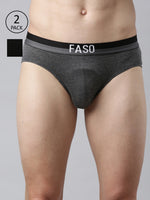 Faso Men's Cotton Outer Elastic Brief(Pack of 2)