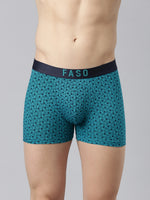 Faso Men's Cotton Outer Elastic All Over Print Trunk
