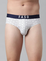 Faso Men's Cotton Outer Elastic All Over Print Brief