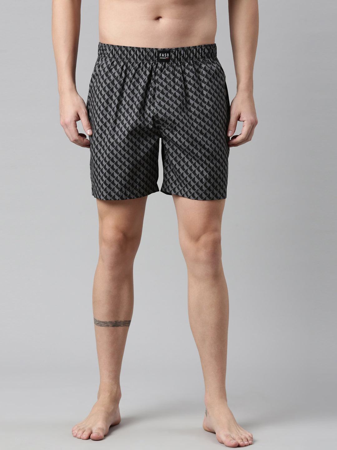 Faso Men's Cotton Printed Woven Boxer Shorts