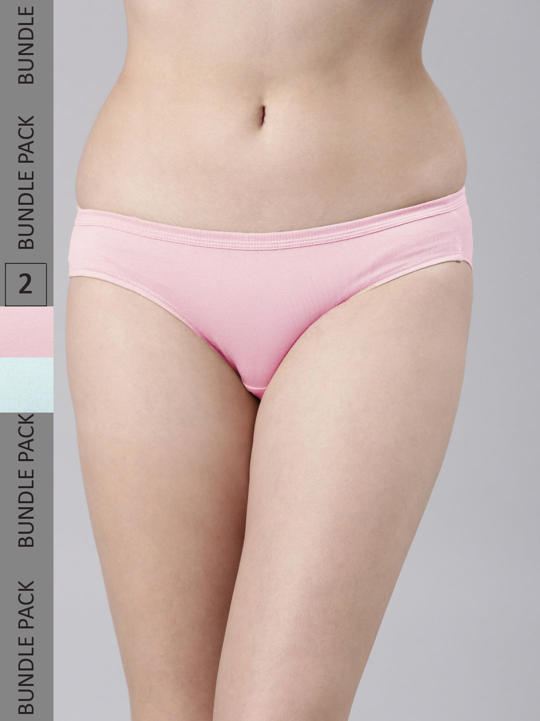 Faso Women's Cotton Inner Elastic Bikini (Pack of 2)