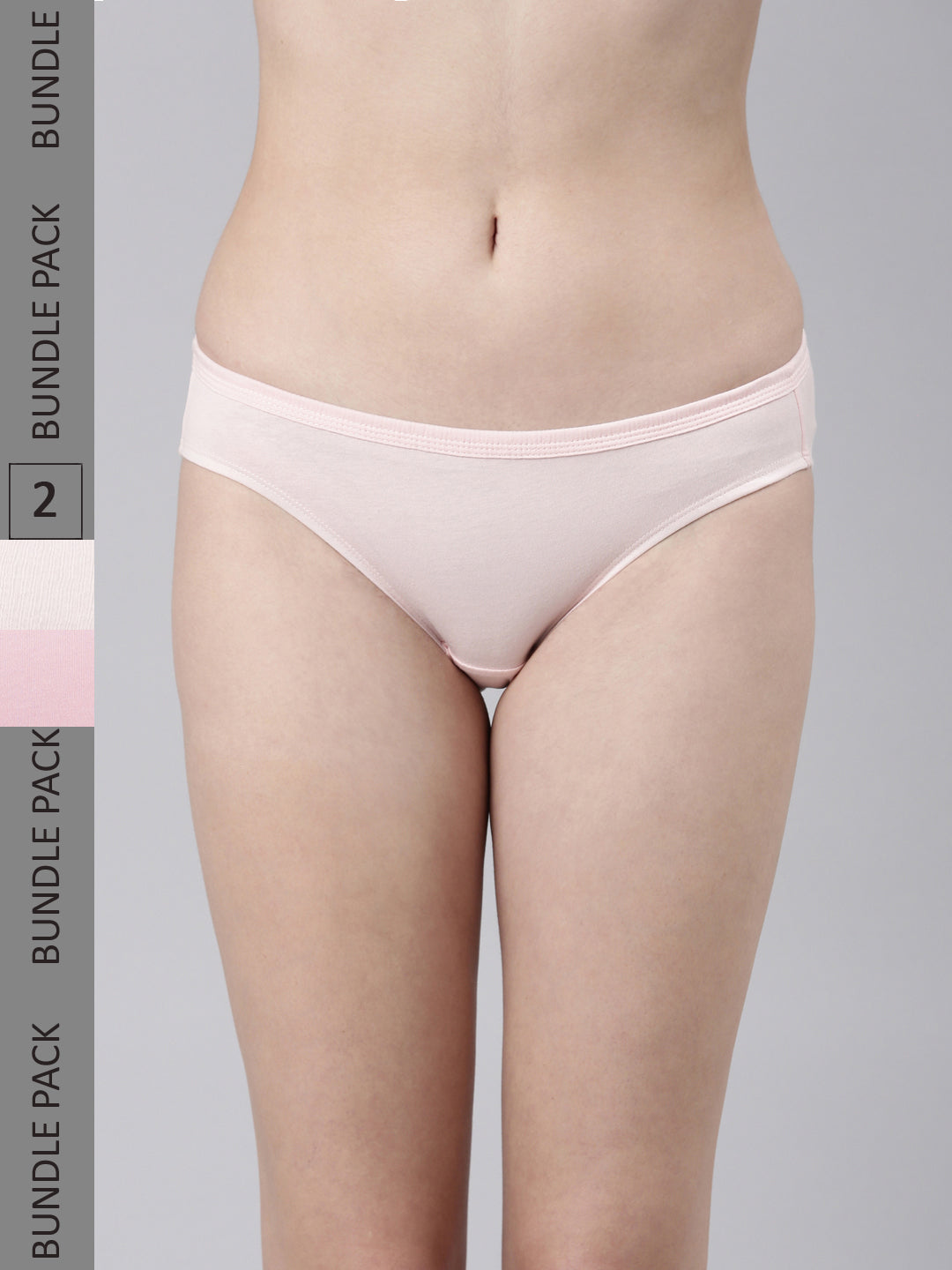 Faso Women's Cotton Inner Elastic Bikini (Pack of 2)