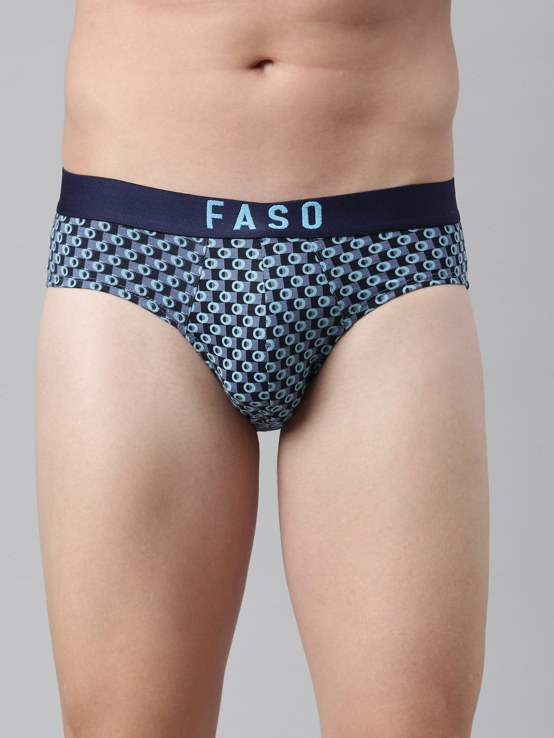 Faso Men's Cotton Outer Elastic All Over Print Brief