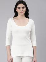 Faso Women's Cotton Blended 3/4 Sleeve Top