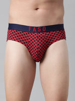 Faso Men's Cotton Outer Elastic All Over Print Brief