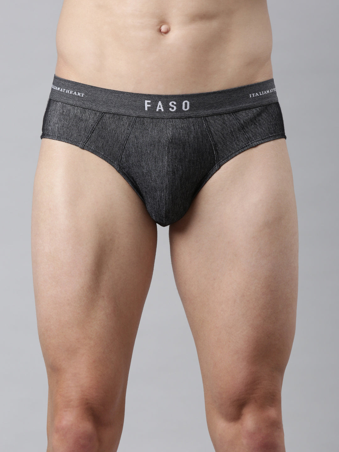 Faso Men's Cotton Denim Look Brief