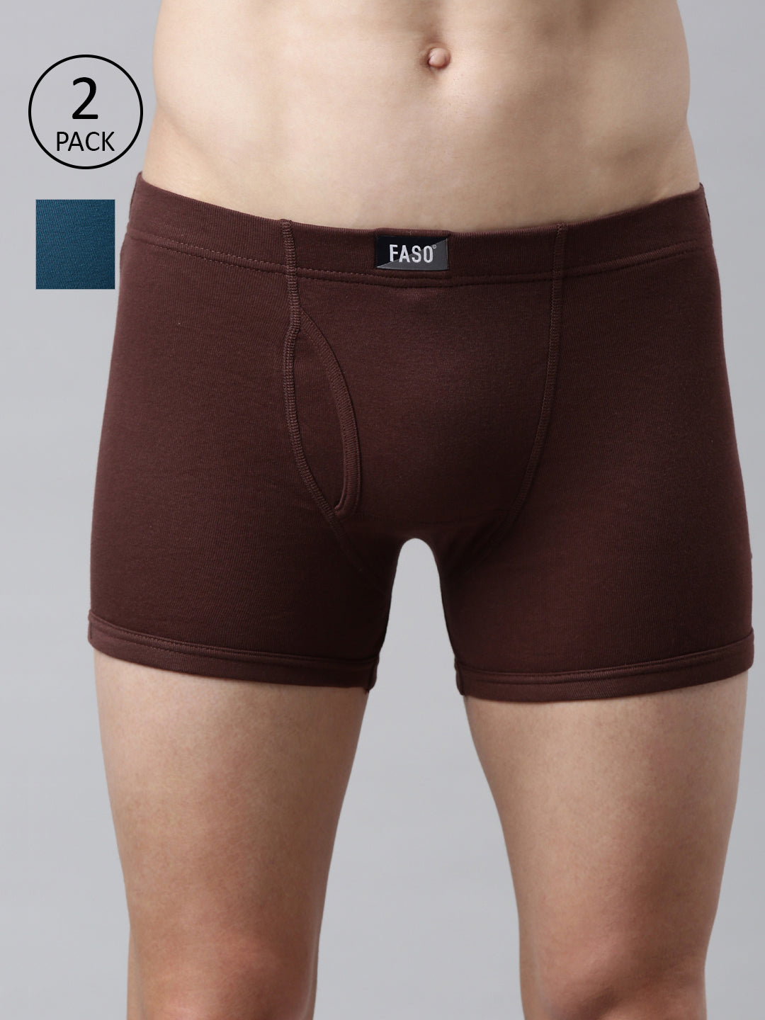 Faso Men's Cotton Inner Elastic Trunk (Pack of 2)