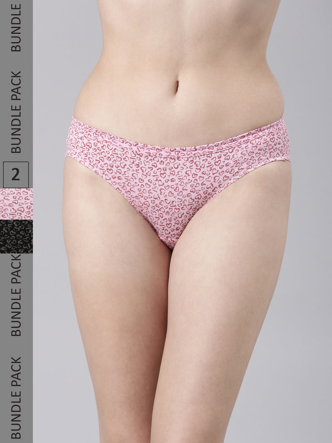 Faso Women's Cotton Inner Elastic Bikini (Pack of 2)