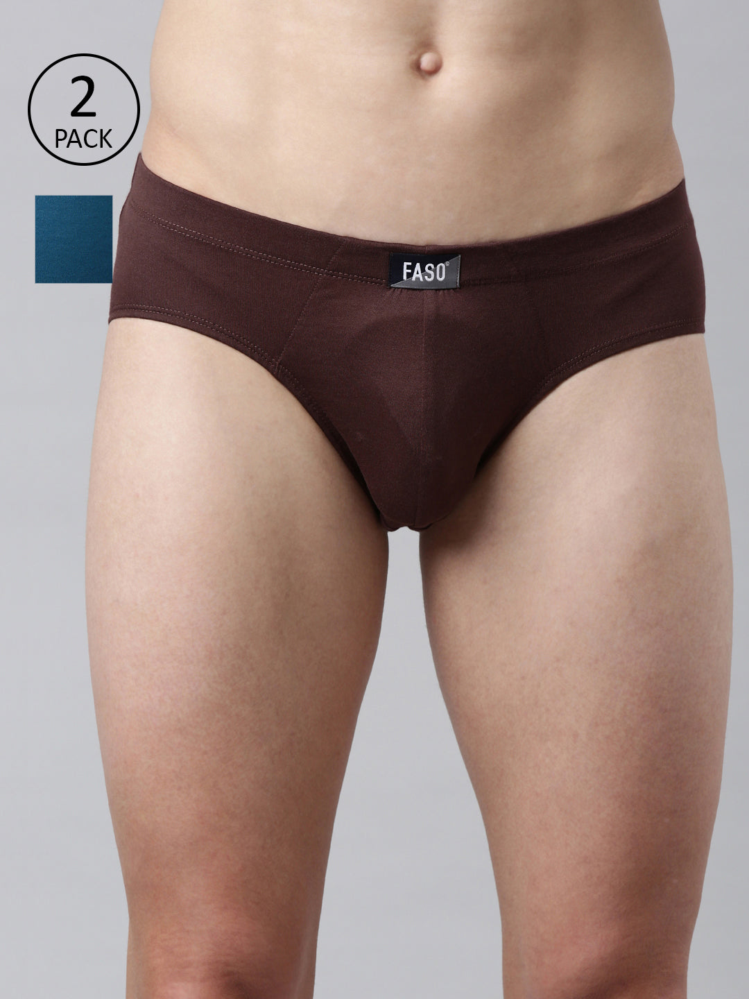 Faso Men's Cotton Inner Elastic Brief (Pack of 2)